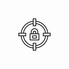 security target lock icon sign vector