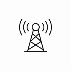 broadcasting signal tower icon sign vector