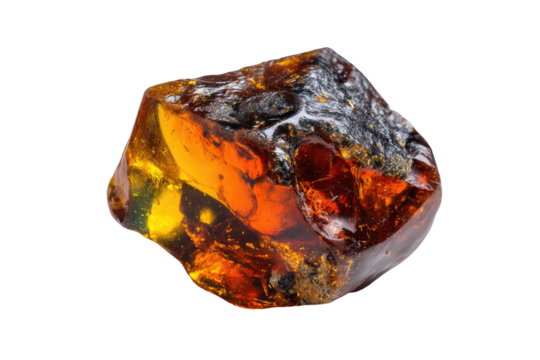 Rough amber chunk, rich colors