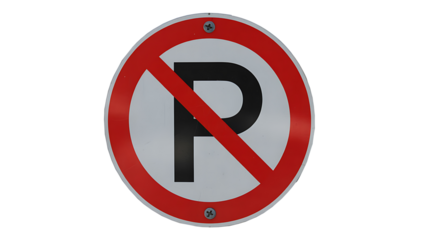 No parking traffic sign isolated on white background symbol of road safety and vehicle restriction area  
