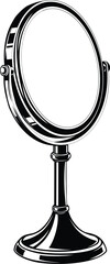 Elegant Vanity Mirror with Decorative Frame and Stand