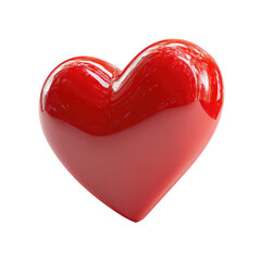 Glossy, vibrant red heart shape