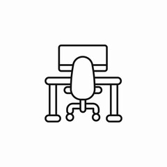 ergonomic chair monitor icon sign vector