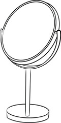 Round Makeup Mirror on Stand