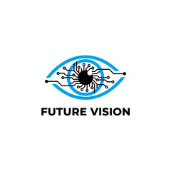 Futuristic Technology Eye Vision Logo Vector