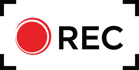 Recording In Progress with Red Circle and Black on Transparent Background