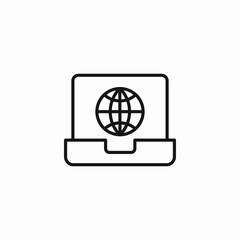 laptop internet connection icon sign vector
