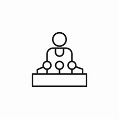 panel discussion moderator icon sign vector