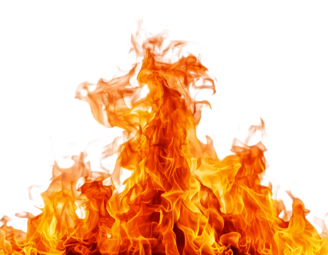 Bright Orange and Yellow Flames Against Black fire