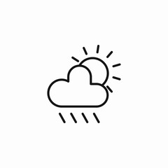 sunny rainy weather icon sign vector