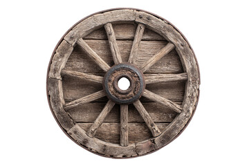 Vintage wooden wagon wheel