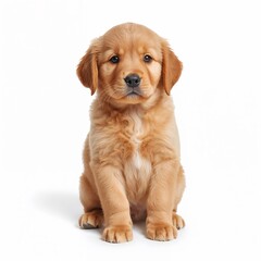 golden retriever puppy on white background