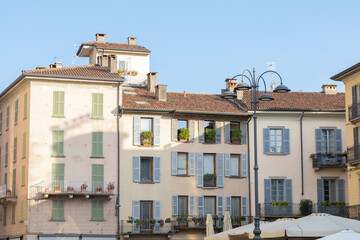 an old European house in Italian style on the street 