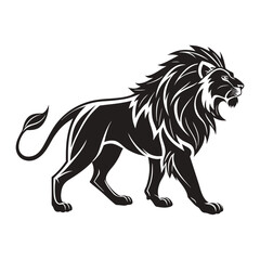PrintBlack Lion Silhouette Vector Illustration – Majestic Wild Animal Design