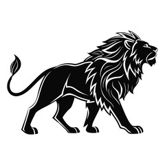 Black Lion Silhouette Vector Illustration