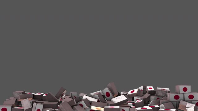 Japan Wall Bricks Falling And Destroy Transparent