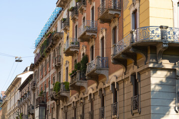 old European houses on the main street of the old town