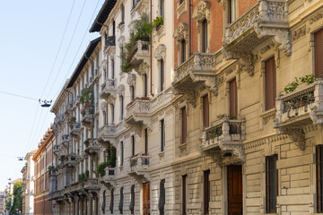 old European houses on the main street of the old town