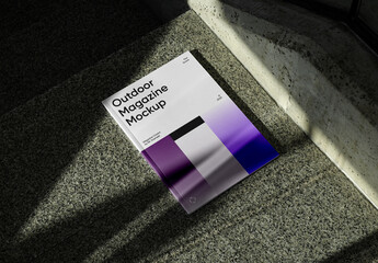 Lying on Marble Magazine PSD Mockup