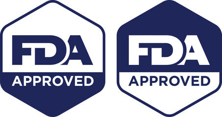 FDA Approved Stamp | US Food and Drug Administration Logo for Packaging, Marketing and Certification of Medical and Pharmaceutical Products