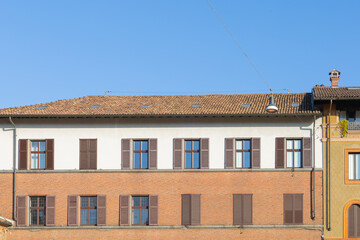 an old European house in Italian style on the street 