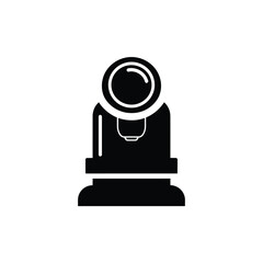 Black coffee maker icon on white background machine