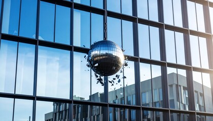 Wrecking ball and construction site background