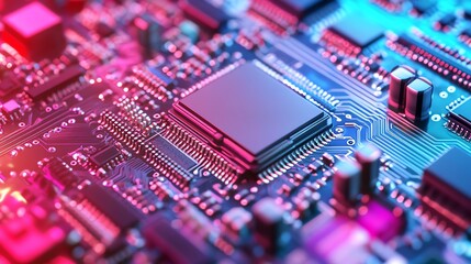 Obraz premium Employees are ensuring high-speed data transfer capabilities in chip design.