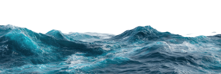 Turbulent ocean waves, a horizontal view