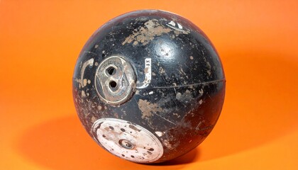 Wrecking ball over orange background