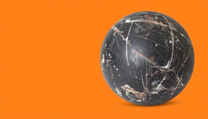 Wrecking ball over orange background