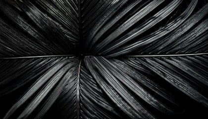 closeup tropical black leaves texture and dark tone process abstract nature pattern background