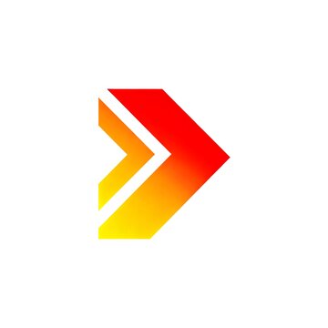 Red yellow gradient arrow