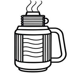 Thermal Coffee Flask Insulated Flask with Steam for Hot Beverages - Perfect for Travel, Camping, and Keeping Drinks Warm