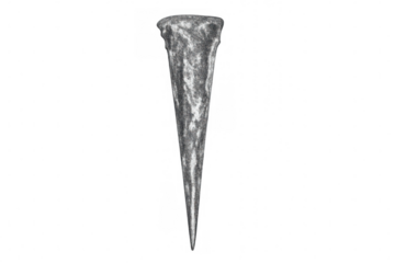 Icicle hanging providing cold winter feeling, sharp ice cone on transparent background, freezing weather concept