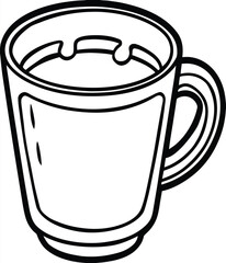 Warm Milk in a Cup A Simple Line Art Illustration of a Comforting Drink for Relaxation and a Good Night's Sleep