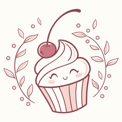 cupcake with cherry
