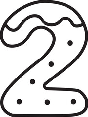 2 Christmas Cookie Alphabet and Number Line Art Set | Gingerbread Letter Outline Clipart Collection