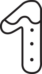 1 Christmas Cookie Alphabet and Number Line Art Set | Gingerbread Letter Outline Clipart Collection