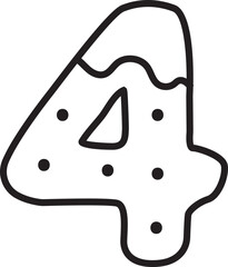 4Christmas Cookie Alphabet and Number Line Art Set | Gingerbread Letter Outline Clipart Collection