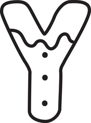 Christmas Cookie Alphabet and Number Line Art Set | Gingerbread Letter Outline Clipart Collection