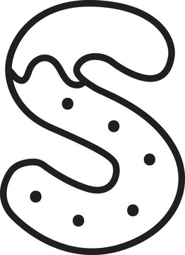 S Christmas Cookie Alphabet and Number Line Art Set | Gingerbread Letter Outline Clipart Collection