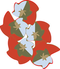 Impression of the nasturtium plant. Stylized plant with leaves for stickers, printing on clothes, websites, postcards.