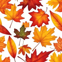 Obraz premium Vibrant Fall Leaves Flat Lay