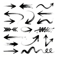 Hand drawn black ink arrows on white background