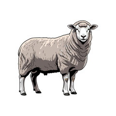 vector illustration of sheep on white background