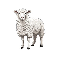 sheep isolated on white background
