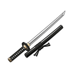 Illustration of a sword with a white background