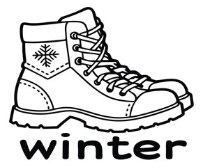 pair of hiking and winter boots vector illustration