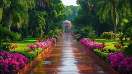 Scenic pathway at Humayun's Tomb in New Delhi